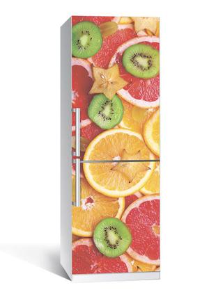 Наклейка на холодильник цитрус 650х2000мм виниловая 3д наклейка декор на кухню самоклеющаяся хит!