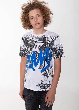 Детская футболка для мальчика young reporter польша 193-0440b-18-200-1 белый 170белый1 фото