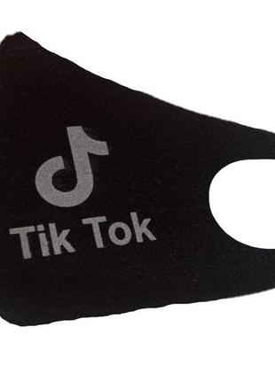 Пітта-маска на обличчя багаторазова захисна з сріблястою емблемою tiktok