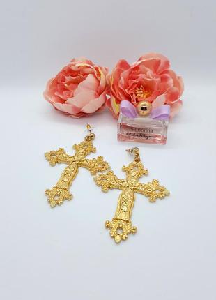 ⚜️💒 стильні сережки-гвоздики з підвісками "хрестик" хрест від asos7 фото