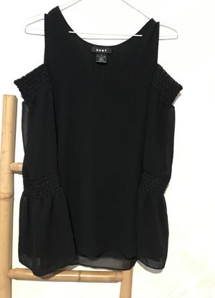 Dkny шифоновая блуза с открытыми плечами2 фото