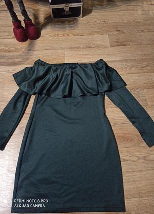 Вечернее изумрудное платье размер с-м