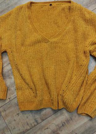 Знижка один день!!!!жіночий об'ємний модний светр жовтий5 фото