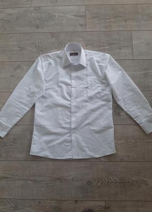 Next george h&m m&s белая школьная рубашка с длинным рукавом на мальчика р.146 - 152