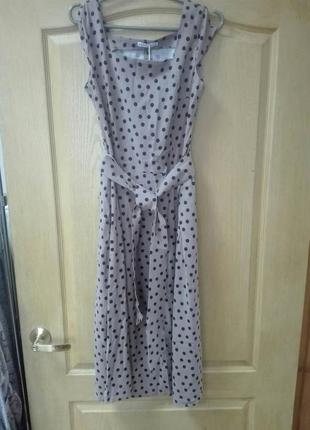 Плаття алеся ла-64/1-2 кава дрібний чорний горох