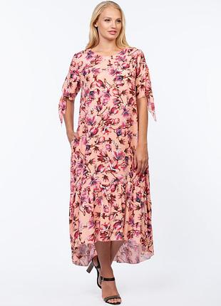 Сукня олеся ак-254/2 магнолії червоні