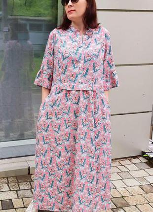 Платье алеся ак-432/1-4 розовые маки