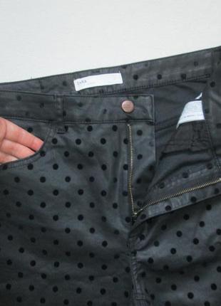 Мега шикарні джинси скінні з просоченням в велюровий горох zara оригінал 🌹💕🌹3 фото