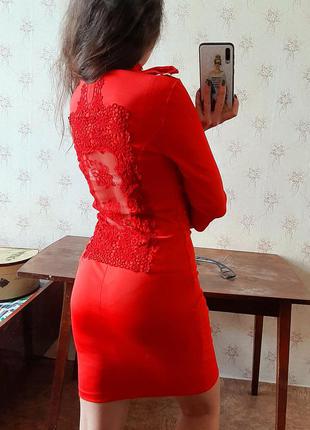 Сукня стиль вечір свято корпоратив день народження червона спина