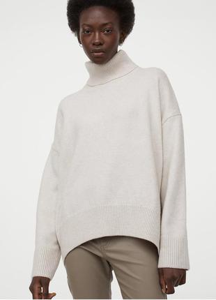 Шикарный нюдовый свитер бренда h&m размер s - m шерстяной шерсть7 фото