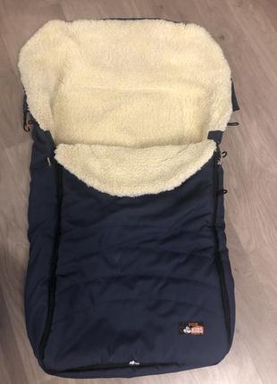 Зимовий конверт для новонародженого з овчини