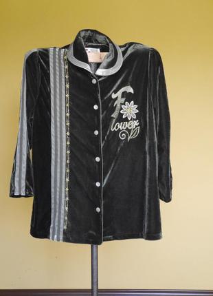 Кофта-батал-кардіган-реглан- як велюрова на шикарний розмір хxl-але на більший - пог-66 см shahy