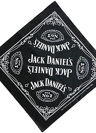 Чорна бандана, хустка jack daniel's, стильна на голову, шию, чокер
