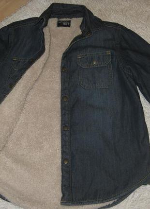 Эксклюзивная джинсовая рубашка на меху next