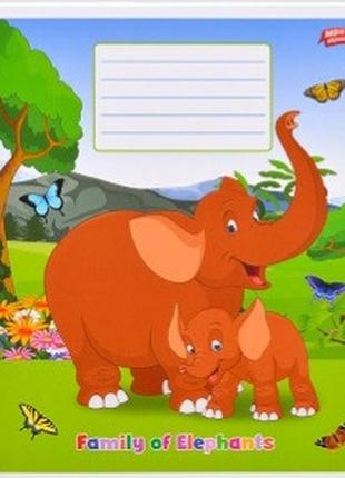 Тетрадь 12 листов линия "family"  слон