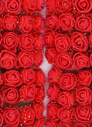 Розы из фоамирана с фатином 2 см беж1 фото