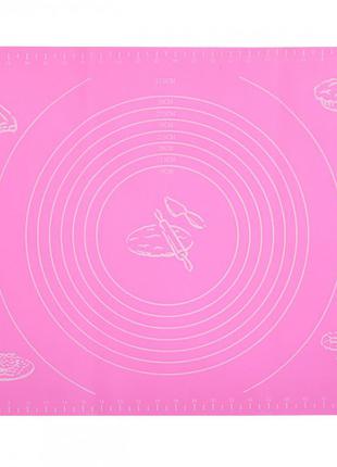 Коврик для раскатывания теста с разметкой 40 * 50 см розовый