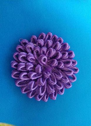 Квітка нашивка бузковий текстильний 5см2 фото