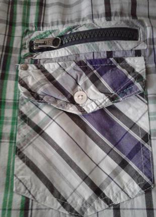 Брендовая винтажная хлопковая  мужская рубашка в клетку с длинным рукавом tom tailor6 фото