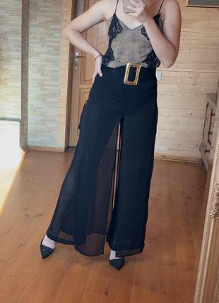 Необычные брюки палаццо оригинал moschino cheap&chic2 фото
