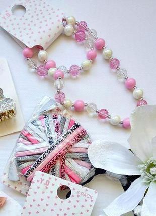 Комплект намисто і браслет pink yd primark1 фото