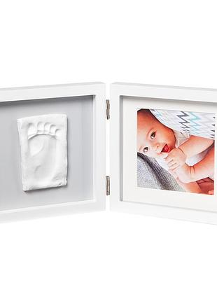 Набор для создания отпечатка ручки и ножки малыша двойная рамка бело-серая, «baby art» (3601095200)