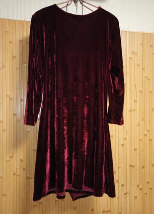 Неймовірно красиве оксамитове плаття з драпіруванням,50-54разм.,франція.6 фото