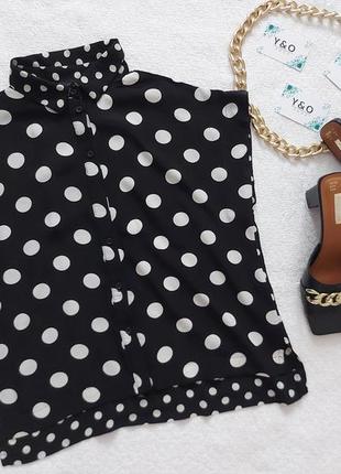 Дуже гарна якісна віскоза блуза сорочка в горошок в ідеальному стані🖤topshop🖤