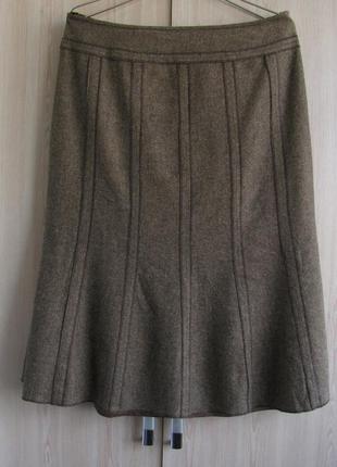 Теплая зимняя юбка большого размера шерсть в составе брэнд marks and spencer
