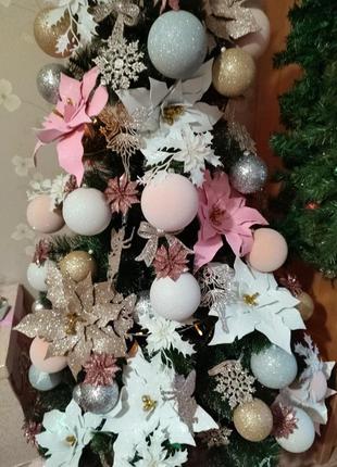 Цветок рождественский. пуансетия. новогодние украшения3 фото