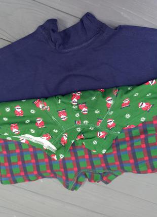 Трусы-боксёры  мужские комплект, новогодний принт, р. м