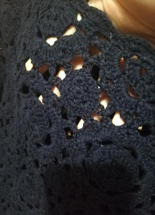 Свитер светр жіночий кроше синий вязка кофта кружевная вязка женский4 фото