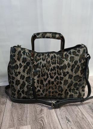 Леопардовая сумка с длинным ремешком5 фото
