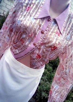 Блуза 100 шифон шёлк эксклюзив дизайнер оверсайз широкий рукав батал большой размер8 фото