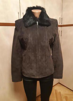 Laura di sarpi куртка замшевая на утепленной подкладке со сьемным воротником s\m2 фото