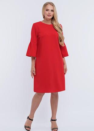 Сукня олеся ак-200 трикотаж-креп червоний аделаїда(італія)