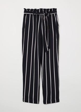 Брюки в полоску с поясом zara