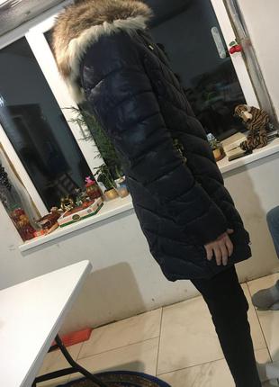 Куртка с енотом зима женская2 фото