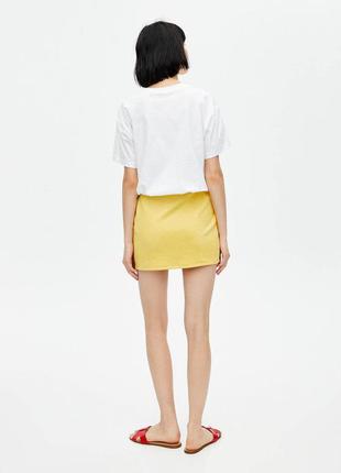 Желтая мини юбка zara8 фото