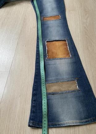Трендовые стильные джинсы с имитацией заплаток6 фото