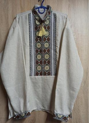 Вышитая украинская рубашка сорочка лен все размеры в наличии1 фото