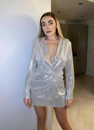 Платье zara блестящее сверкающее