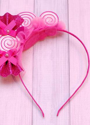 Обруч ободок конфетка розово-малиновый1 фото