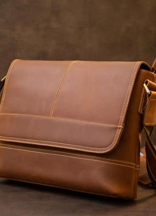 Сумка чоловіча коричнева шкіряна