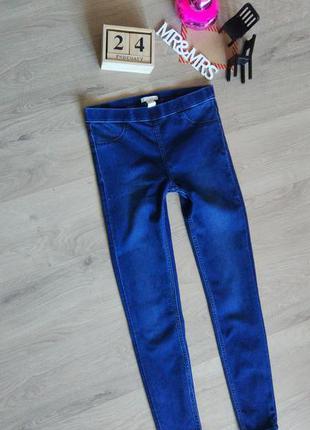 Клевые синие джинсы 👖 джигинсы узкие скини 76% коттон2 фото