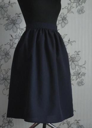 Новая темно-синяя юбка миди в сборку , размер s m l.1 фото