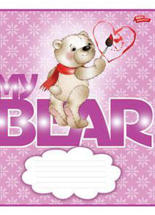 Тетрадь 12 листов линия "my bear" фиолетовая1 фото