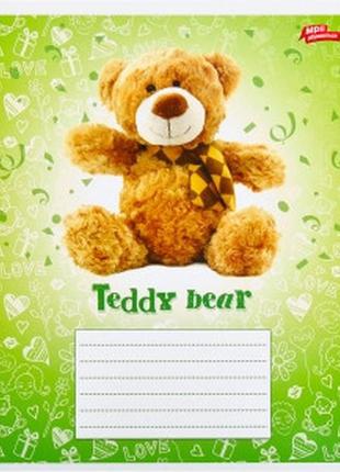 Тетрадь 12 листов линия "teddy bear" зеленая1 фото