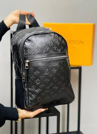 Рюкзак чорний жіночий чоловічий в стилі louis vuitton multi луї вітон унісекс