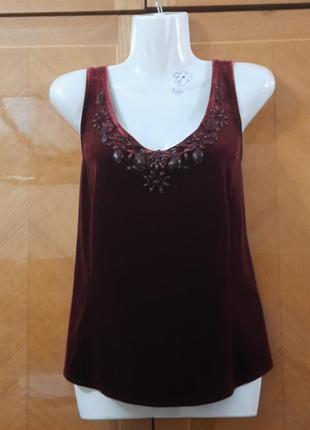 Брендовая бархатная нарядная майка блуза топ от autograph